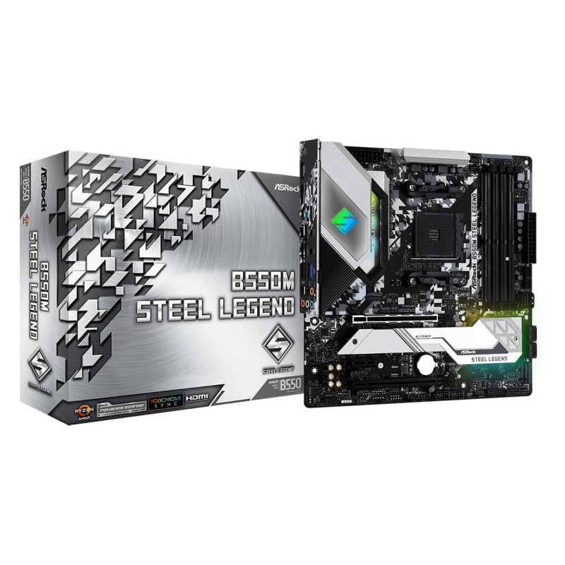 B550M Steel Legend - Motherboard - micro ATX - Socket AM4 - AMD B550 Chipsatz...