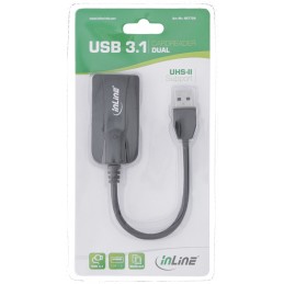 InLine Card reader USB 3.1 USB-A, SD SDHC SDXC, microSD, compatibile con UHS-II