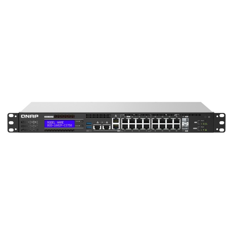 QNAP QGD-1602P Managed L2 Gigabit Ethernet (10/100/1000) Power over Ethernet (PoE) 1U Black, Gray