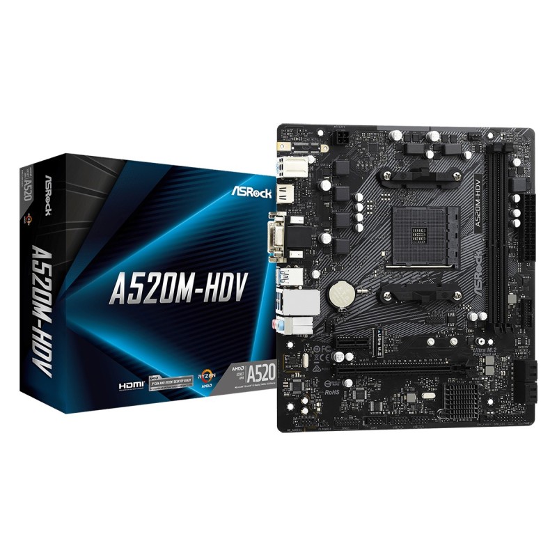 A520M-HDV - Motherboard - micro ATX - Socket AM4 - AMD A520 Chipsatz - USB 3....