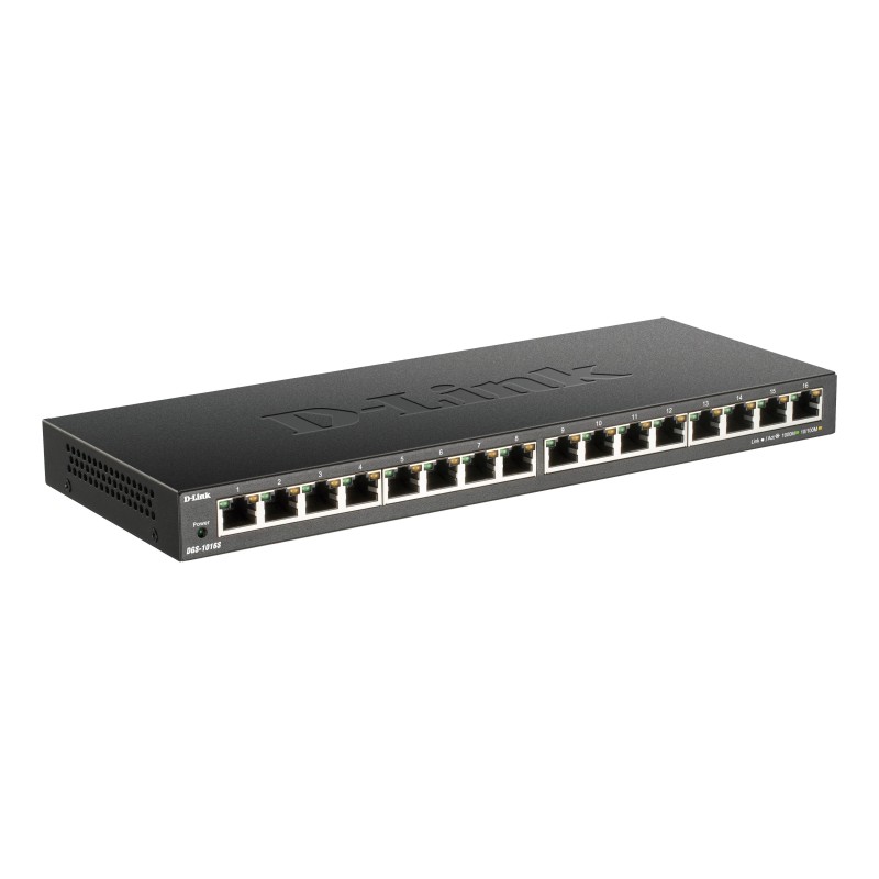 D-Link DGS-1016S network switch Unmanaged Gigabit Ethernet (10/100/1000) Black