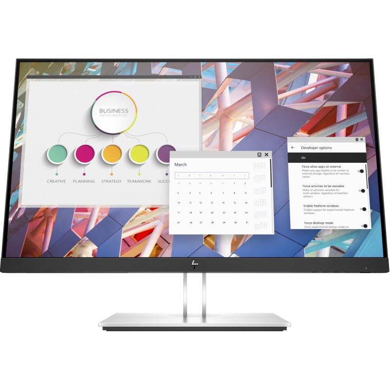 HP E-Series E24 G4 computer monitor 23.8" 1920 x 1080 pixels Full HD LCD Black, Silver