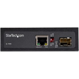 StarTech.com Media converter fibra a Ethernet 60W - Convertitore gigabit fibra ottica rame per uso industriale - PoE+ Media