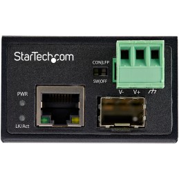 StarTech.com Media Converter fibra ottica a Ethernet - Convertitore industriale da fibra a rame 100 Mbps - SFP a RJ45 Cat6 -