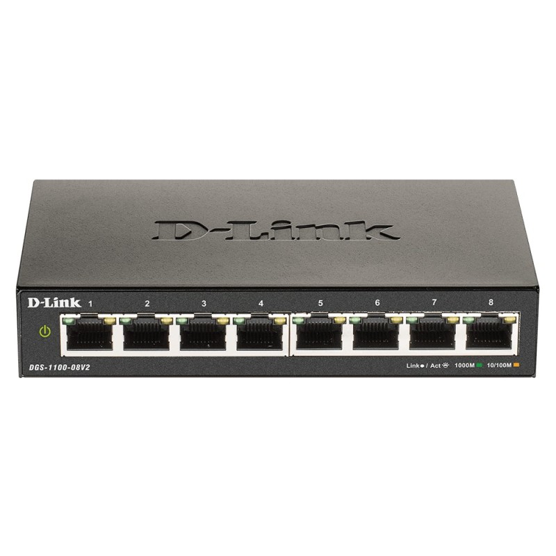 D-Link DGS-1100-08V2 Gestito L2 Gigabit Ethernet (10 100 1000) Nero