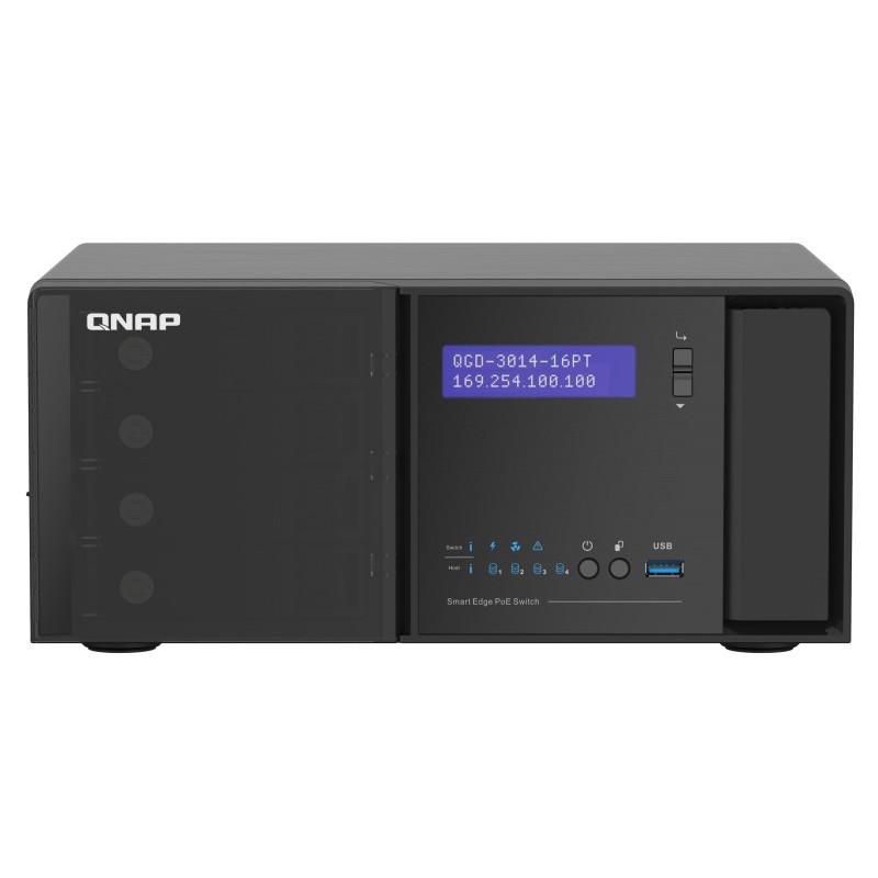 QNAP QGD-3014-16PT-8G network switch Managed Gigabit Ethernet (10/100/1000) Power over Ethernet (PoE) Black