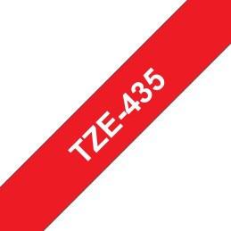 Brother TZE-435 nastro per etichettatrice Bianco su rosso