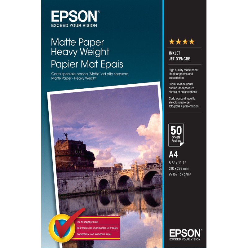 Epson Heavy Weight, DIN A4, 167g/m² photo paper White Matte