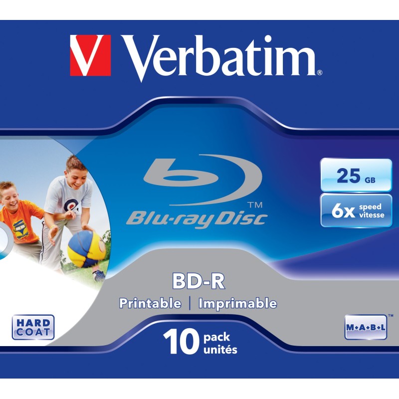 10 x BD-R - 25 GB 6x - bedruckbare Oberflache - Jewel Case (Schachtel)