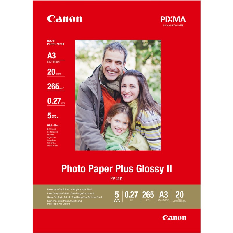 Photo Paper Plus Glossy II PP-201 - Glanzend - A3 (297 x 420 mm)