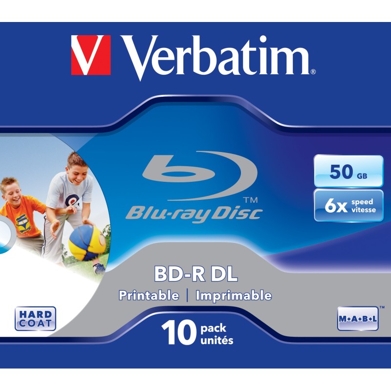 10 x BD-R DL - 50 GB 6x - mit Tintenstrahldrucker bedruckbare Oberflache - Je...