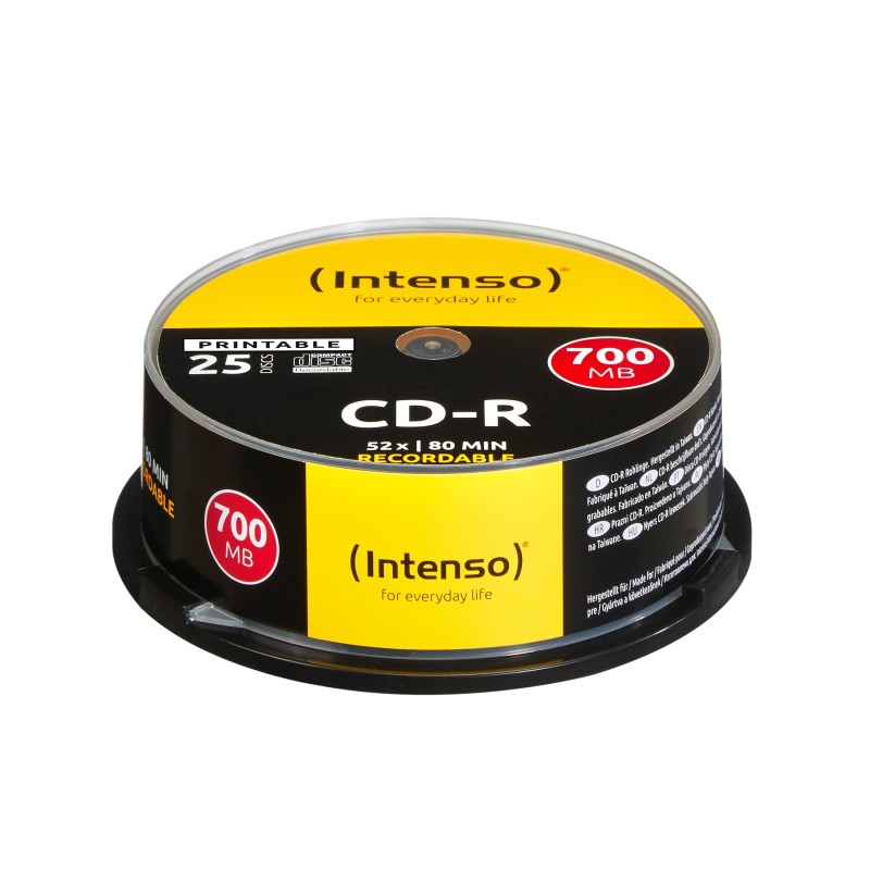 25 x CD-R - 700 MB (80 Min) 52x - mit Tintenstrahldrucker bedruckbare Oberflache