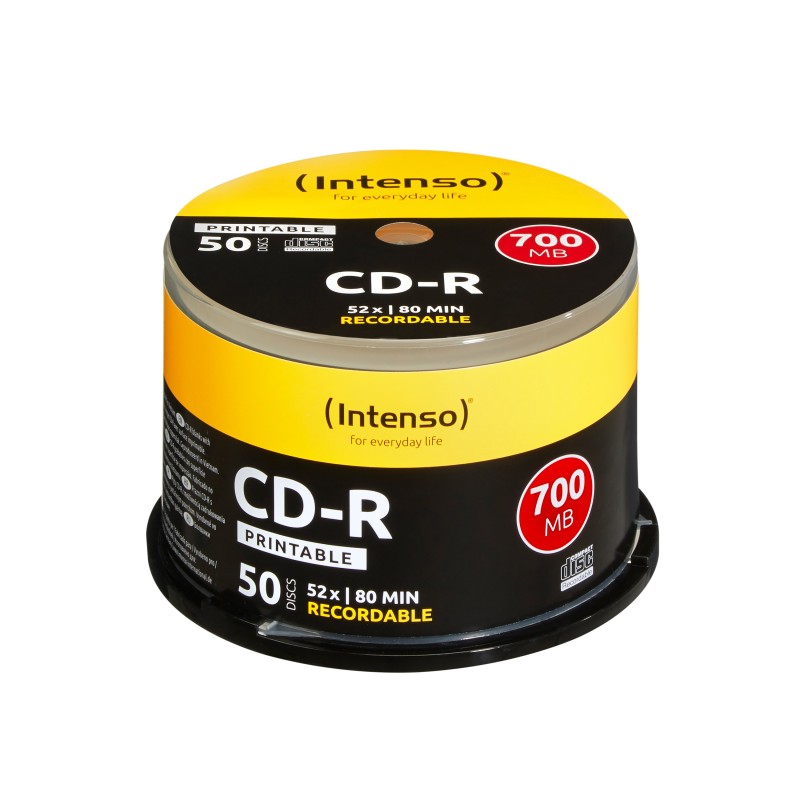 50 x CD-R - 700 MB (80 Min) 52x - mit Tintenstrahldrucker bedruckbare Oberflache