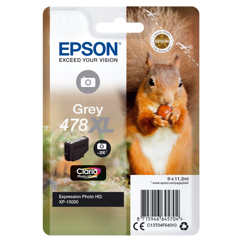 Epson Squirrel 478XL ink cartridge 1 pc(s) Original High (XL) Yield Gray