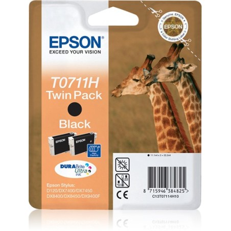 Epson Giraffe Confezione doppia Nero T0711H Inchiostri DURABrite Ultra