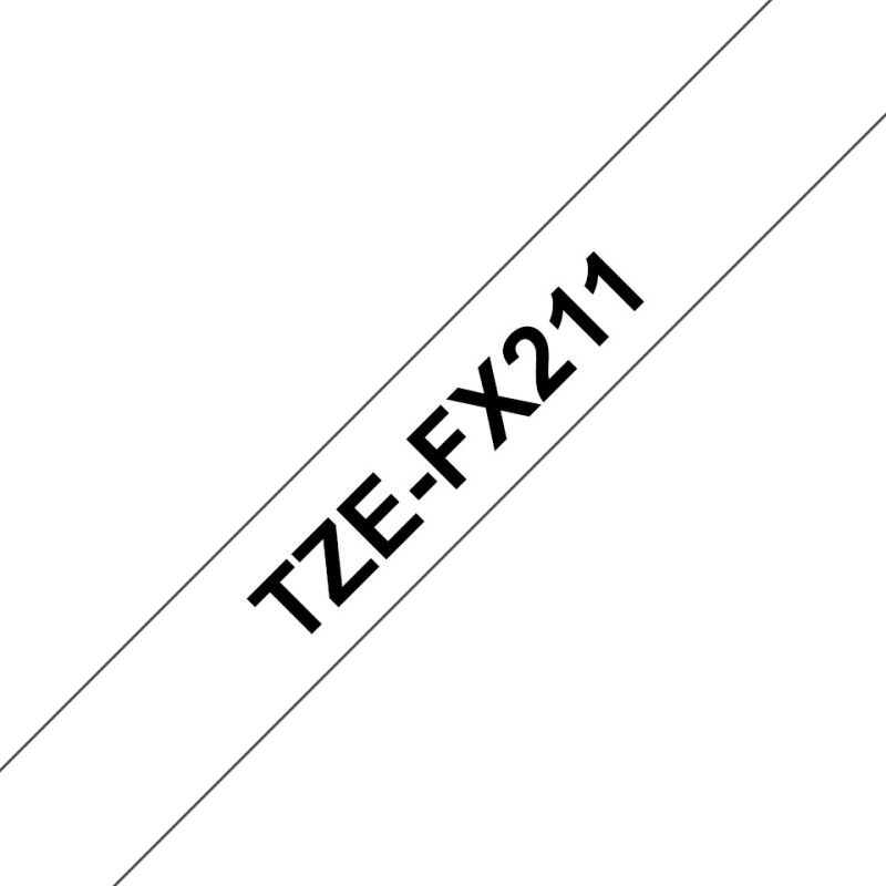 Brother TZe-FX211 label-making tape Black on white