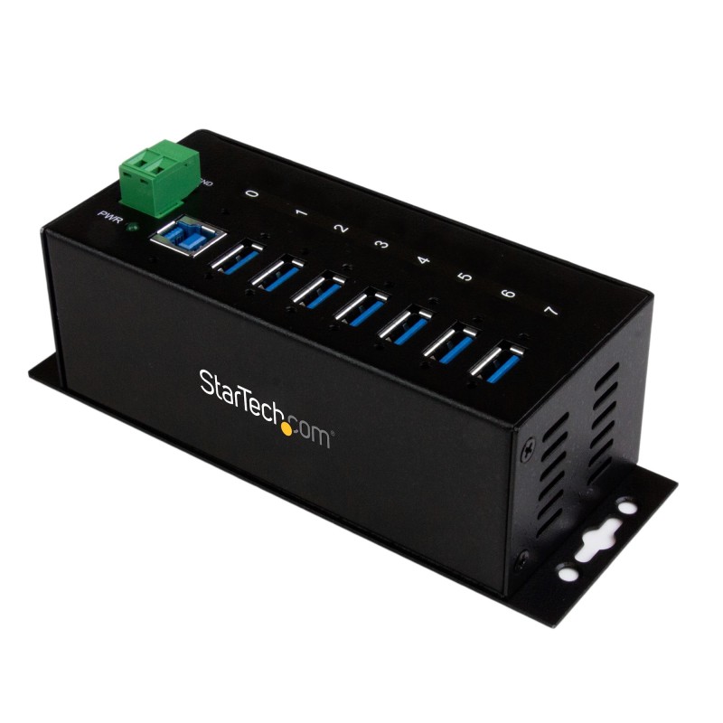 Industrieller 7 Port USB 3.0 Hub mit Uberspannungsschutz