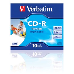 Verbatim CD-R AZO Wide Inkjet Printable 700 MB 10 pz