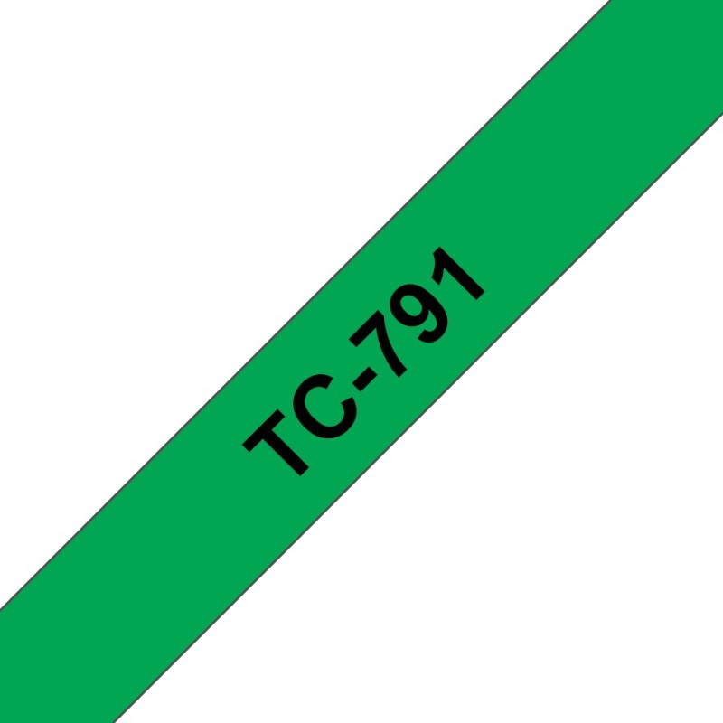 TC791 - 9 mm x Schwarz auf Grun - laminiertes Band