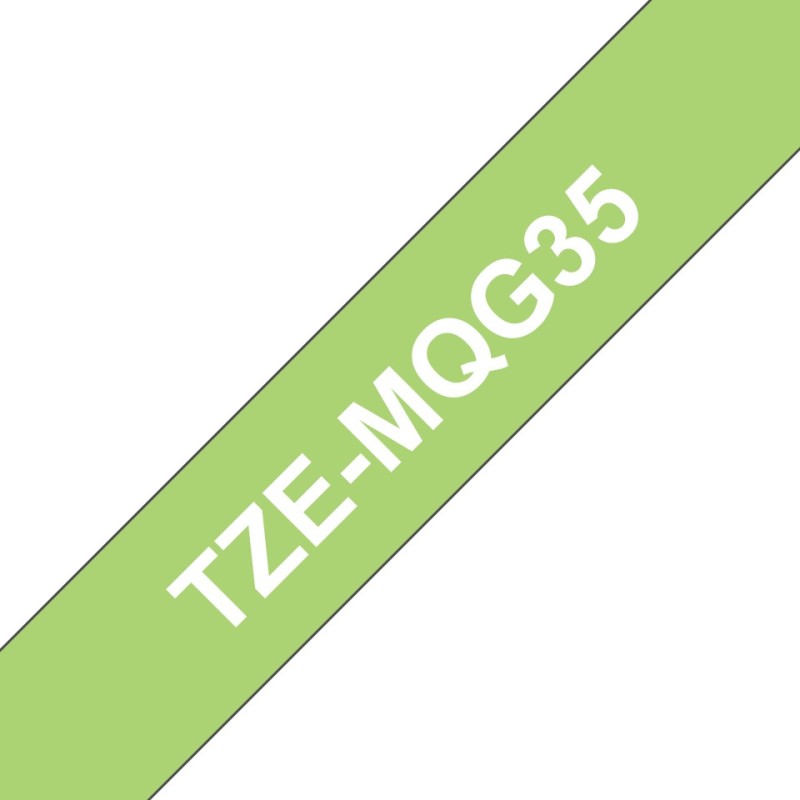 TZe-MQG35 - Matt - selbstklebend - white on apple green - Rolle (1,2 cm x 4 m)