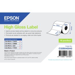 Epson High Gloss Label - Die-cut Roll  76mm x 127mm, 250 labels