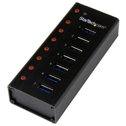 StarTech.com HUB USB 3.0 a 7 porte con case metallico - Perno e concentratore USB 3.0 desktop montabile a parete