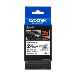 Brother TZE-FX251 nastro per etichettatrice Nero su bianco