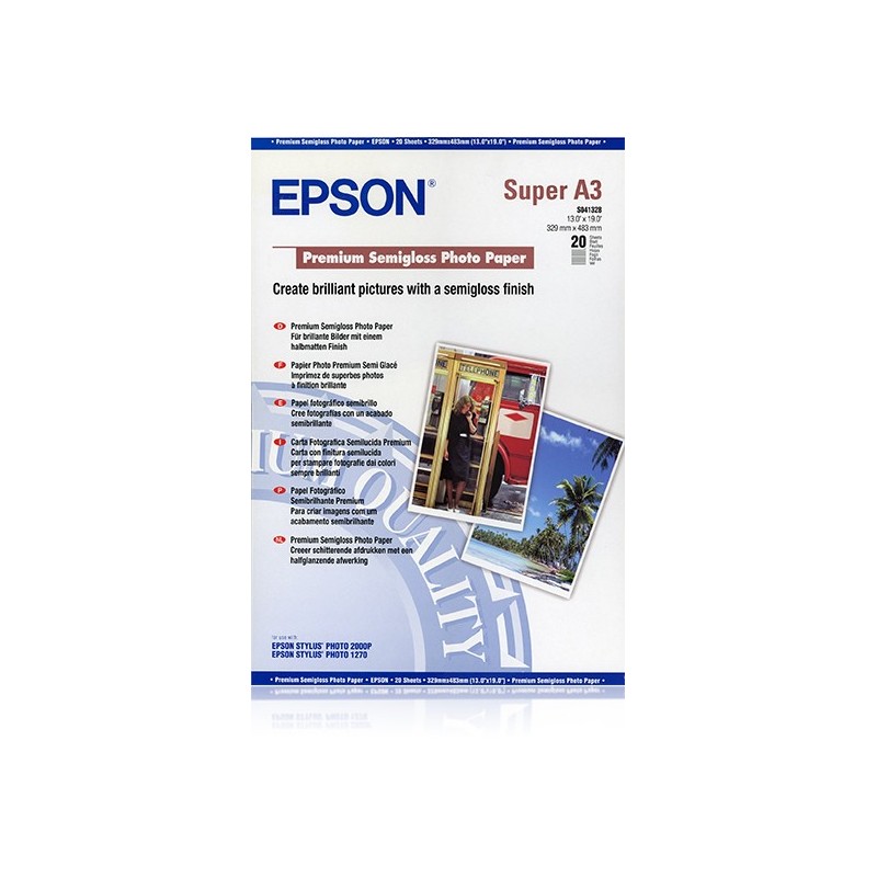 Epson Premium, DIN A3+, 250g/m² photo paper White Semi-gloss