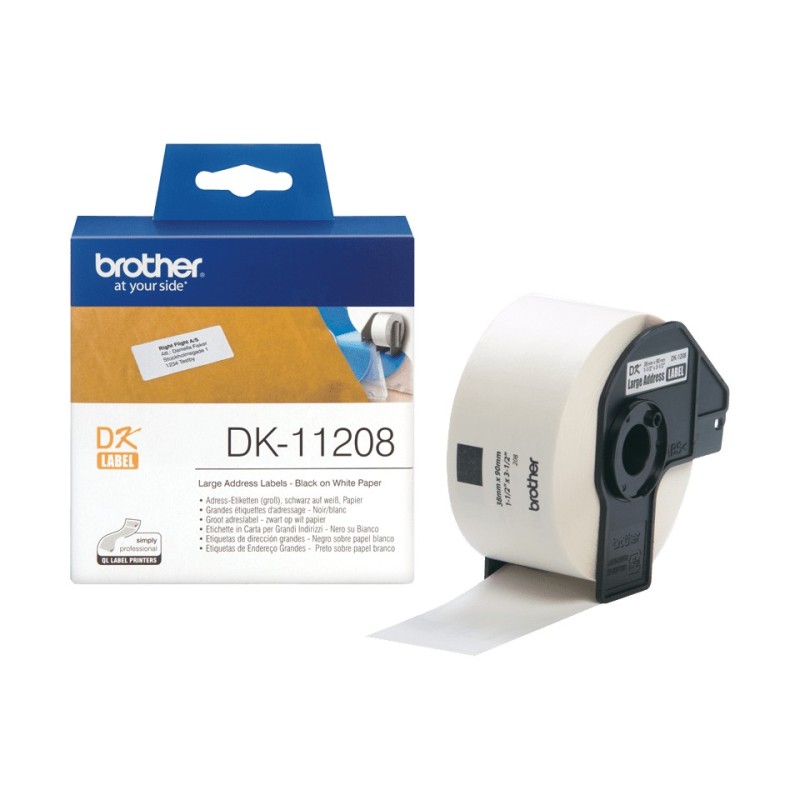 Brother DK-11208 label-making tape Black on white