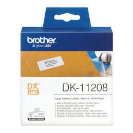 Brother DK-11208 nastro per etichettatrice Nero su bianco