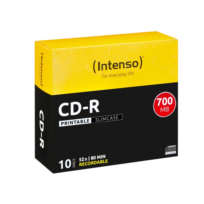 10 x CD-R - 700 MB (80 Min) 52x - mit Tintenstrahldrucker bedruckbare Oberflache