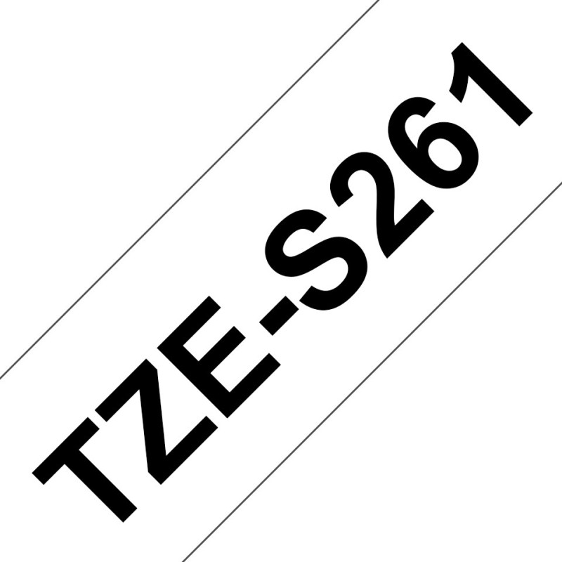 TZe-S261 - Extra starker Klebstoff - Schwarz auf Weis - Rolle (3,6 cm x 8 m)