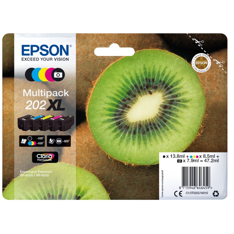 Epson Kiwi 202XL ink cartridge 1 pc(s) Original High (XL) Yield Black, Photo black, Cyan, Magenta, Yellow