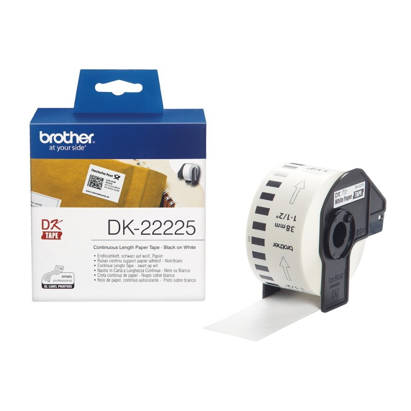 Brother DK-22225 nastro per etichettatrice Nero su bianco