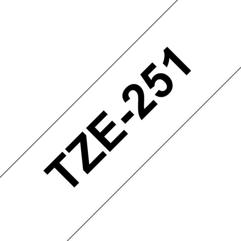 TZe-251 - Standard-Klebstoff - Schwarz auf Weis - Rolle (2,4 cm x 8 m)