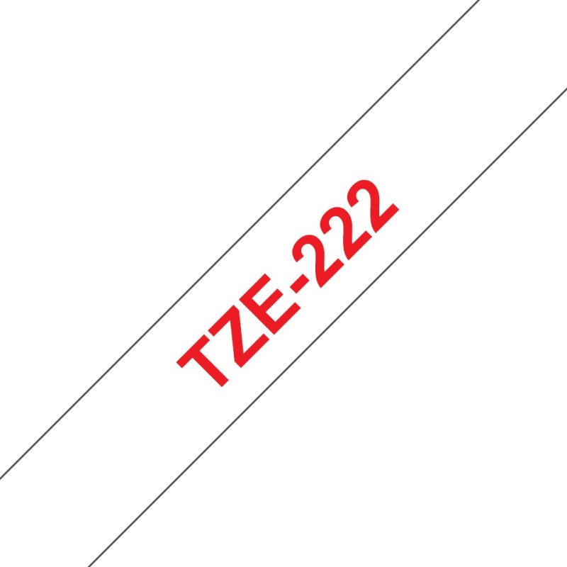 Brother TZe-222 label-making tape Red on white