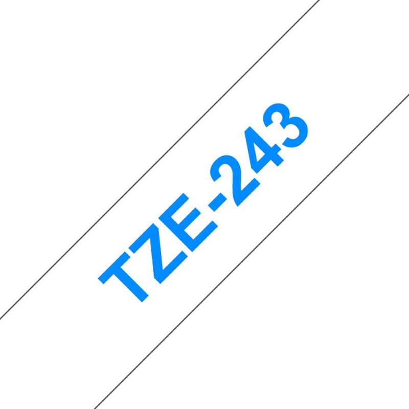 Brother TZE-243 nastro per etichettatrice Blu su bianco