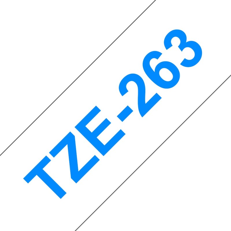 Brother TZe-263 label-making tape Blue on white