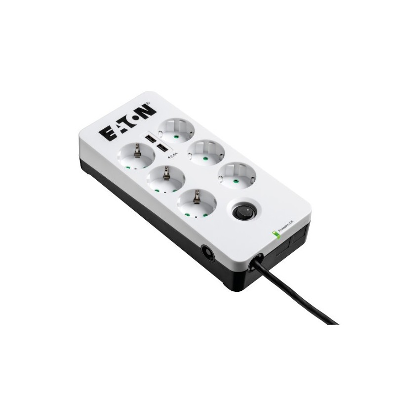 Eaton PB6UD surge protector Black, White 6 AC outlet(s) 220 - 250 V 59.1" (1.5 m)