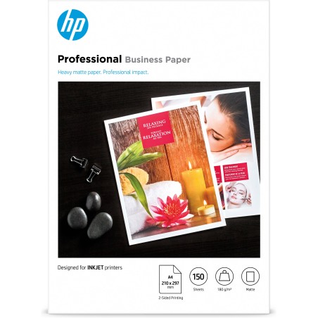 HP Carta opaca Professional Business, 180 g m2, A4 (210 x 297 mm), 150 fogli