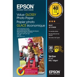 Epson Value Glossy Photo Paper - 10x15cm - 2x 20 Fogli (BOGOF)
