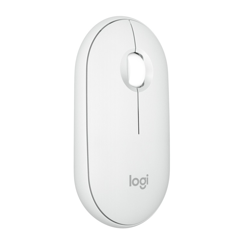 Logitech Pebble Mouse 2 M350S Weiß - Schlanke, kompakte Bluetooth®-Maus