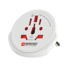 Skross PRO+ USB (A+C) World ohne CH I adattatore per presa di corrente Universale Bianco