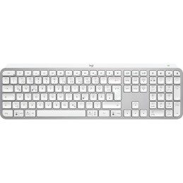 Logitech MX Keys S tastiera RF senza fili + Bluetooth QWERTZ Tedesco Alluminio, Bianco