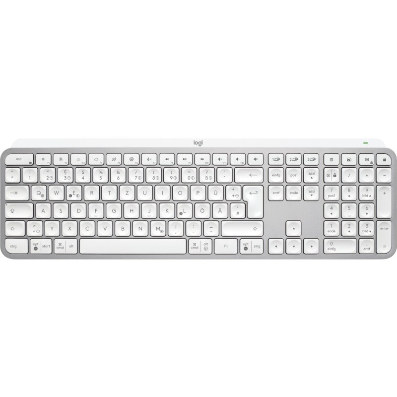 Logitech MX Keys S tastiera RF senza fili + Bluetooth QWERTZ Tedesco Alluminio, Bianco