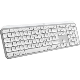 Logitech MX Keys S tastiera RF senza fili + Bluetooth QWERTZ Tedesco Alluminio, Bianco