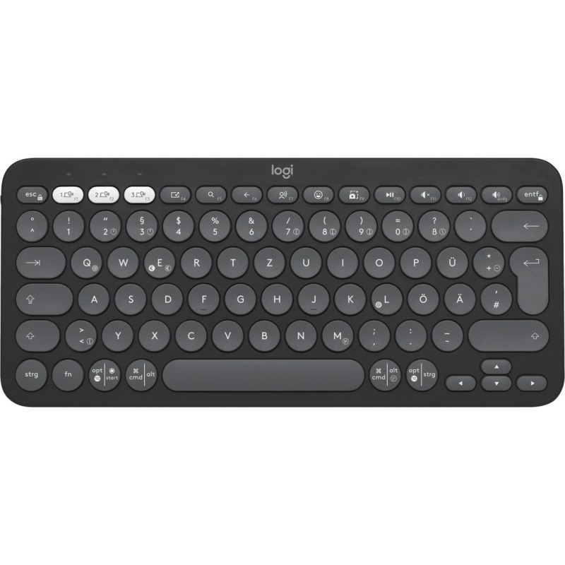 Logitech Pebble Keys 2 K380s tastiera RF senza fili + Bluetooth QWERTZ Tedesco Grafite