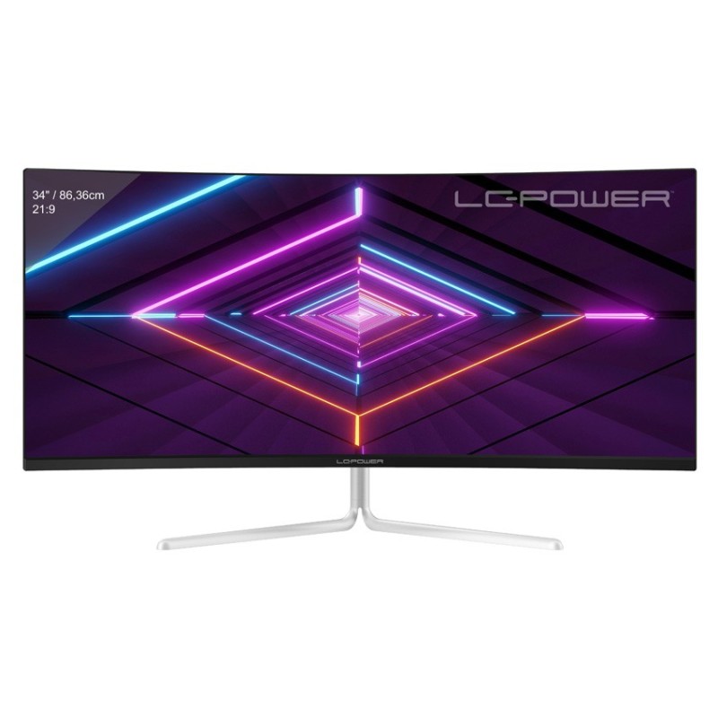 LC-Power LC-M34-UWQHD-100-C-V3 Monitor PC 86,4 cm (34") 3440 x 1440 Pixel UltraWide Quad HD LCD Bianco