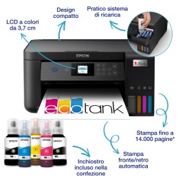 Epson EcoTank ET-2850 stampante multifunzione inkjet 3-in-1 A4, serbatoi ricaricabili alta capacità, 5 flaconi inclusi pari a Epson EcoTank ET-2850 stampante multifunzione inkjet 3-in-1 A4, serbatoi ricaricabili alta capacità, 5 flaconi inclusi pari a