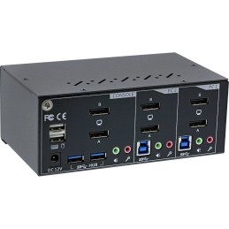 InLine Switch KVM Desktop , 2 porte, Dual-Monitor DP 1.2, 4K, USB 3.0, Audio